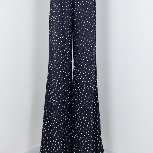 Reformation Alice Jumpsuit Wide Leg short sleeve triangle print bell sleeve - Picture 9 of 16